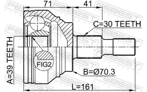 FEBEST Joint Kit, drive shaft (1610-164)