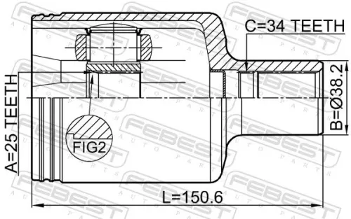 FEBEST Joint Kit, drive shaft (1611-204LH)