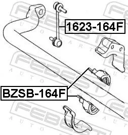 FEBEST Link/Coupling Rod, stabiliser bar (1623-164F)