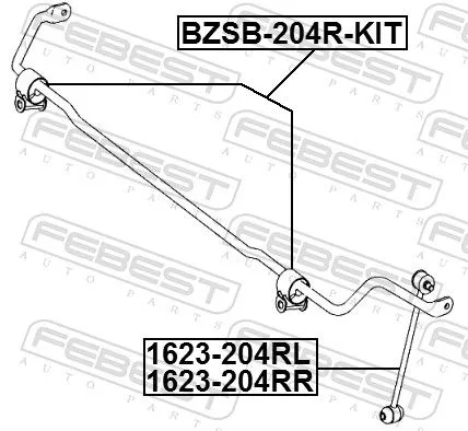 FEBEST Link/Coupling Rod, stabiliser bar (1623-204RR)
