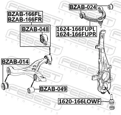 FEBEST Control/Trailing Arm, wheel suspension (1624-166FUPR)