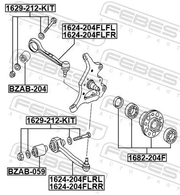 FEBEST Control/Trailing Arm, wheel suspension (1624-204FLFL)