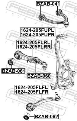 FEBEST Control/Trailing Arm, wheel suspension (1624-205FLRL)