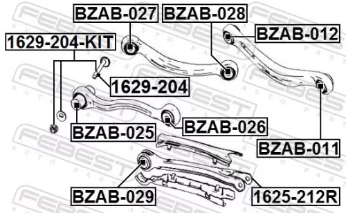 FEBEST Camber Correction Screw Set (1629-204-KIT)