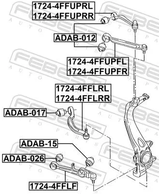 FEBEST Control/Trailing Arm, wheel suspension (1724-4FFLF)