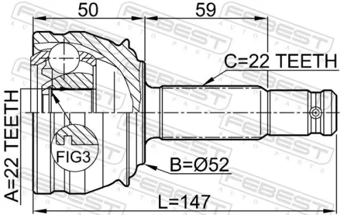 FEBEST Joint Kit, drive shaft (1810-1007)