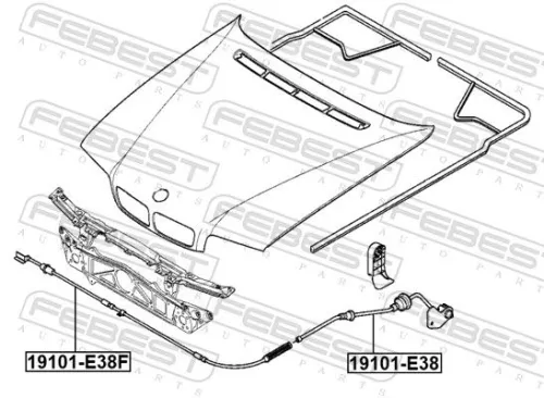 FEBEST Bonnet Cable (19101-E38)