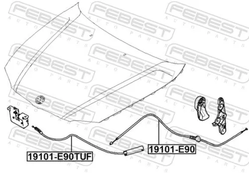 FEBEST Bonnet Cable (19101-E90)