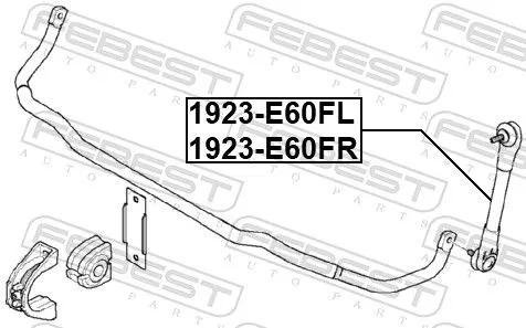 FEBEST Link/Coupling Rod, stabiliser bar (1923-E60FR)