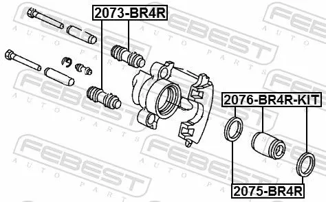 FEBEST Repair Kit, brake caliper (2075-BR4R)