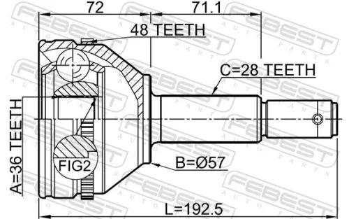 FEBEST Joint Kit, drive shaft (2110-FMA48)