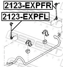 FEBEST Link/Coupling Rod, stabiliser bar (2123-EXPFR)