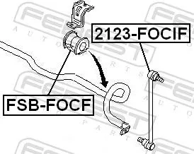 FEBEST Link/Coupling Rod, stabiliser bar (2123-FOCIF)