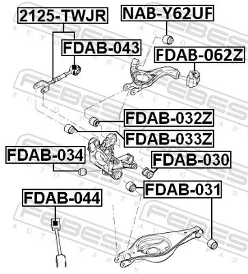 FEBEST Control/Trailing Arm, wheel suspension (2125-TWJR)