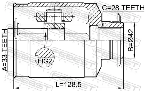 FEBEST Joint Kit, drive shaft (2211-XM12RH)
