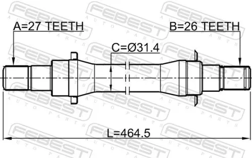 FEBEST Drive Shaft (2212-SP4WDMT)