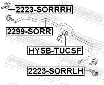 FEBEST Link/Coupling Rod, stabiliser bar (2223-SORRRH)