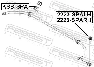 FEBEST Link/Coupling Rod, stabiliser bar (2223-SPALH)