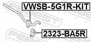 FEBEST Link/Coupling Rod, stabiliser bar (2323-BA5R)