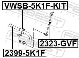 FEBEST Link/Coupling Rod, stabiliser bar (2323-GVF)