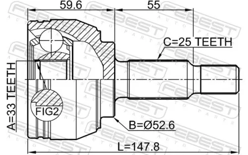 FEBEST Joint Kit, drive shaft (2410-DUST)