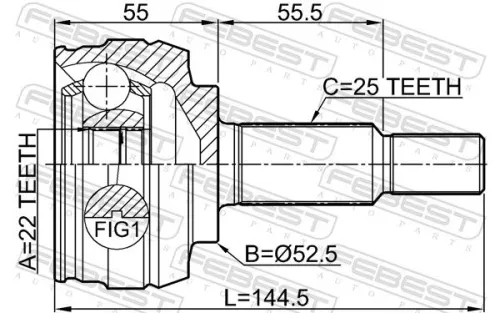 FEBEST Joint Kit, drive shaft (2410-FLUE)