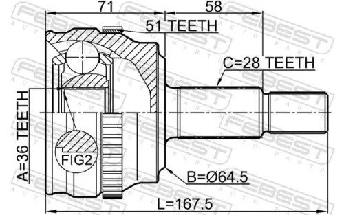 FEBEST Joint Kit, drive shaft (2410-MASTA51)