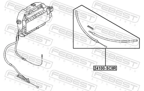 FEBEST Cable Pull, parking brake (24100-SCIIR)