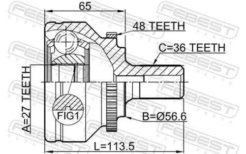 FEBEST Joint Kit, drive shaft (2710-V70A48)