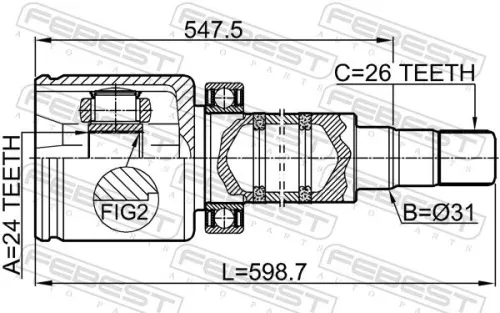 FEBEST Joint Kit, drive shaft (2711-V70RH)