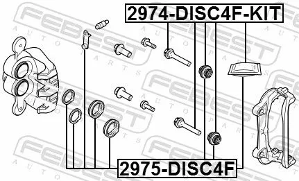 FEBEST Guide Bolt, brake caliper (2974-DISC4F-KIT)