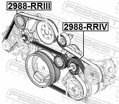 FEBEST Deflection/Guide Pulley, V-ribbed belt (2988-RRIV)