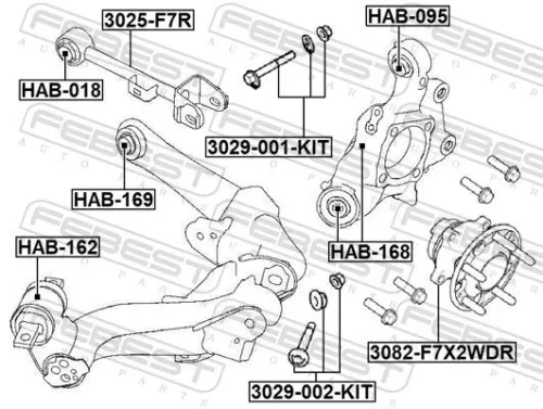 FEBEST Control/Trailing Arm, wheel suspension (3025-F7R)