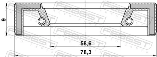 FEBEST Shaft Seal, drive shaft (95FAY-60780909X)