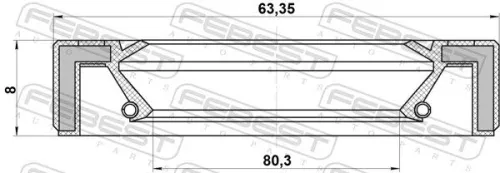 FEBEST Shaft Seal, drive shaft (95GAS-65800808X)