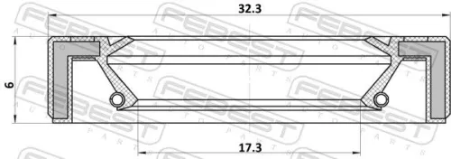 FEBEST Shaft Seal, steering gear (95GAY-19320607X)