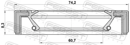 FEBEST Shaft Seal, drive shaft (95GAY-62740813R)