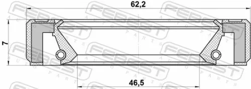 FEBEST Shaft Seal, transfer case (95GBY-48620707R)