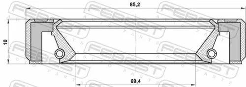 FEBEST Shaft Seal, camshaft (95GBY-71851011R)