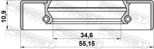 FEBEST Shaft Seal, drive shaft (95GDS-36551111X)