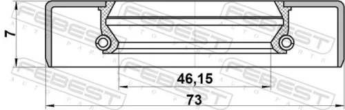 FEBEST Seal Ring, wheel hub (95GDY-48730707X)