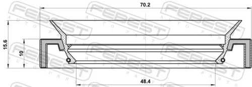 FEBEST Shaft Seal, transfer case (95HAY-50701016R)