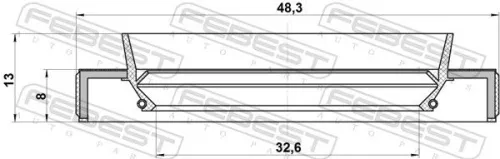 FEBEST Shaft Seal, drive shaft (95HBY-34480813R)