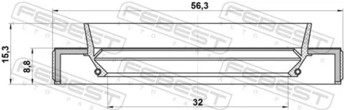 FEBEST Shaft Seal, drive shaft (95HBY-34560915L)