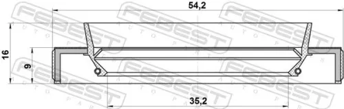 FEBEST Shaft Seal, drive shaft (95HBY-37540916C)