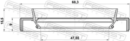 FEBEST Shaft Seal, drive shaft (95HBY-49680915L)