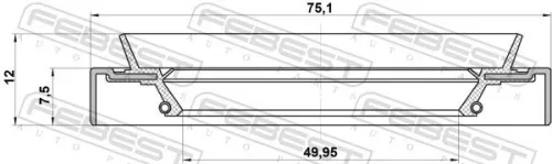 FEBEST Seal Ring, wheel hub (95HDS-52750712X)