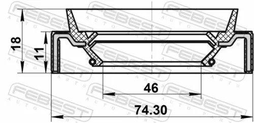 FEBEST Shaft Seal, drive shaft (95JAS-48741118R)