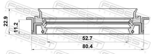 FEBEST Seal Ring, wheel hub (95JFS-54801123X)
