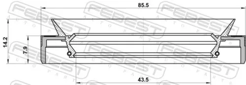 FEBEST Shaft Seal, drive shaft (95MES-45850814C)